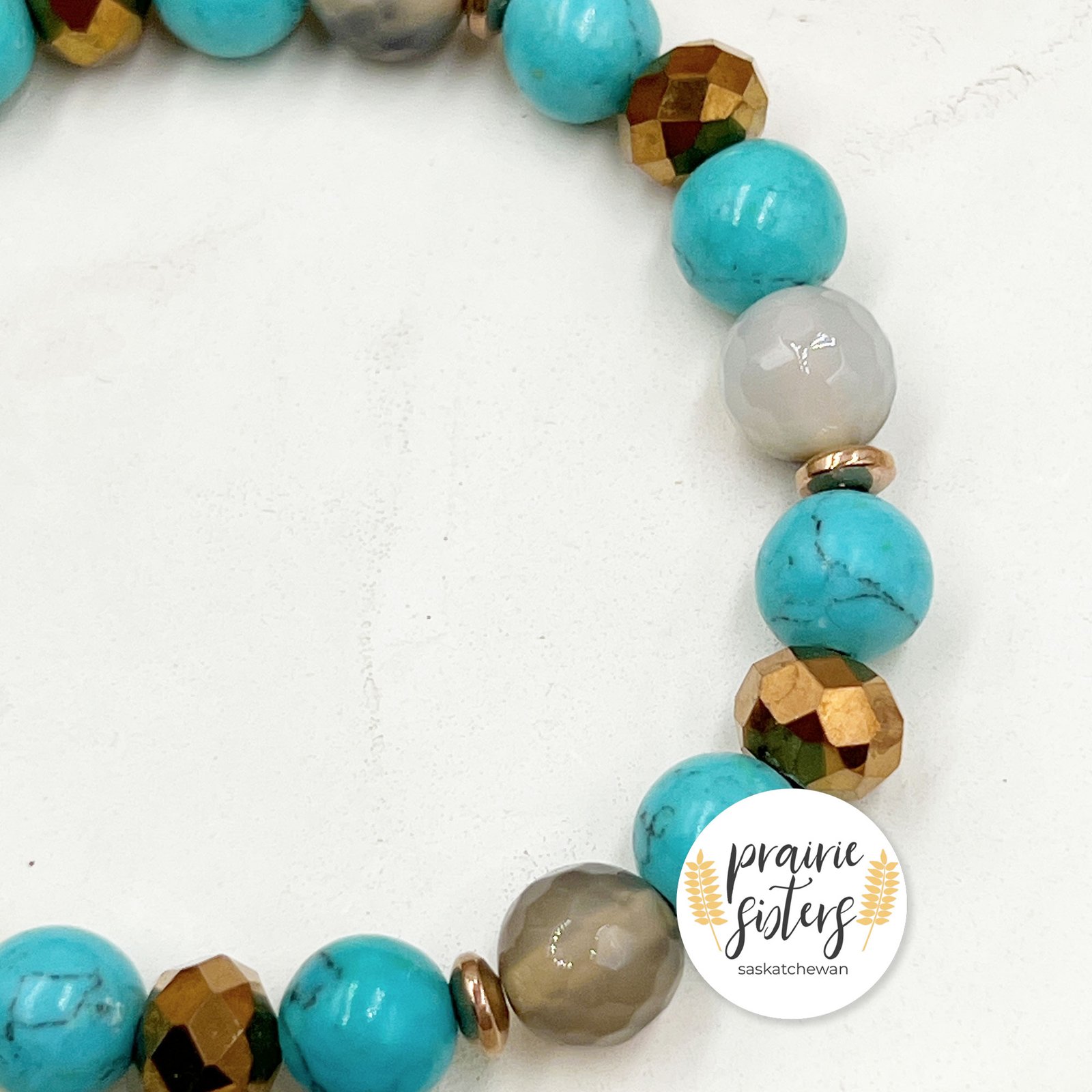 Blue Howlite Gemstone Bracelet - Image 3