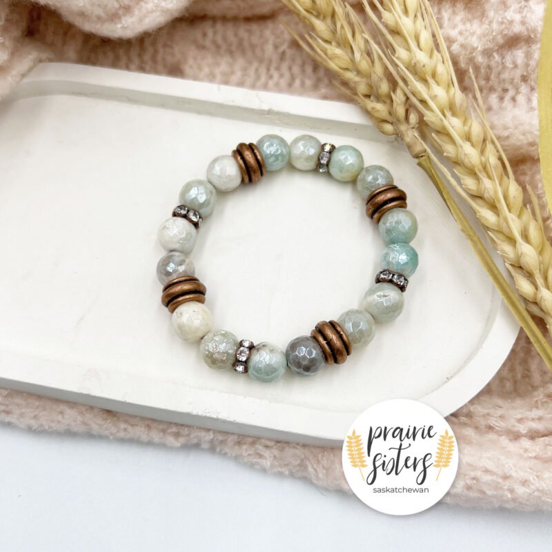 Pearl Luster Agate Gemstone Bracelet