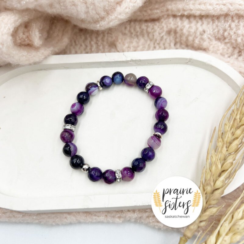 Purple Agate Gemstone Bracelet