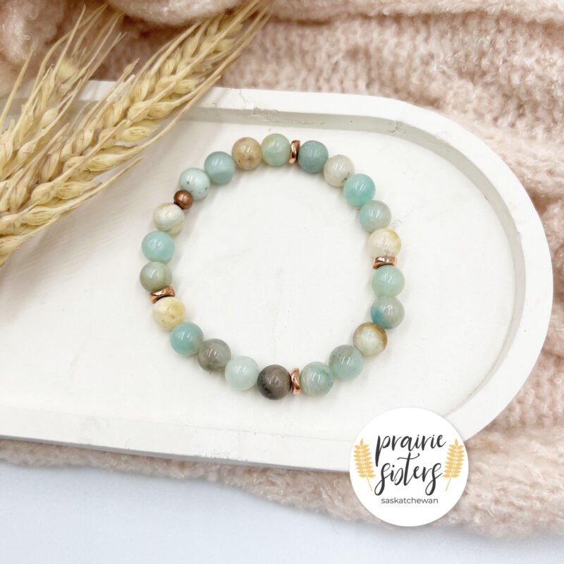 Flower Amazonite Gemstone Bracelet