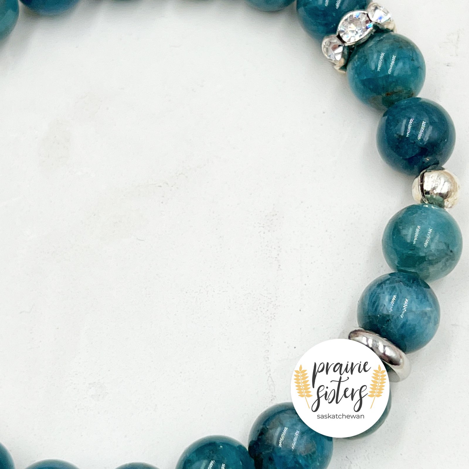 Blue Apatite Gemstone Bracelet - Image 3