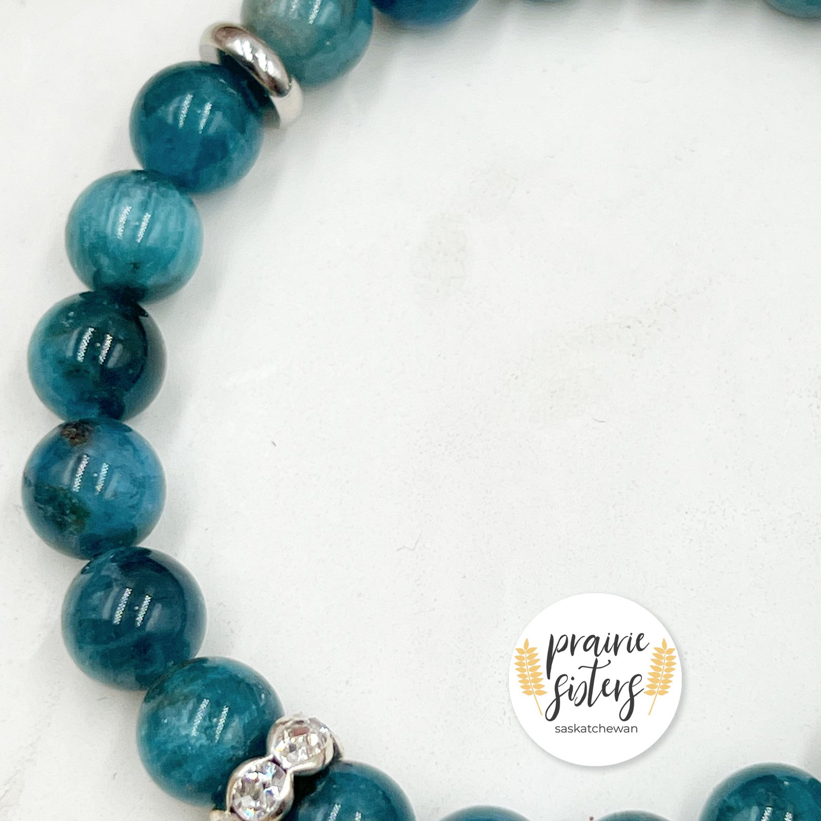 Blue Apatite Gemstone Bracelet - Image 2