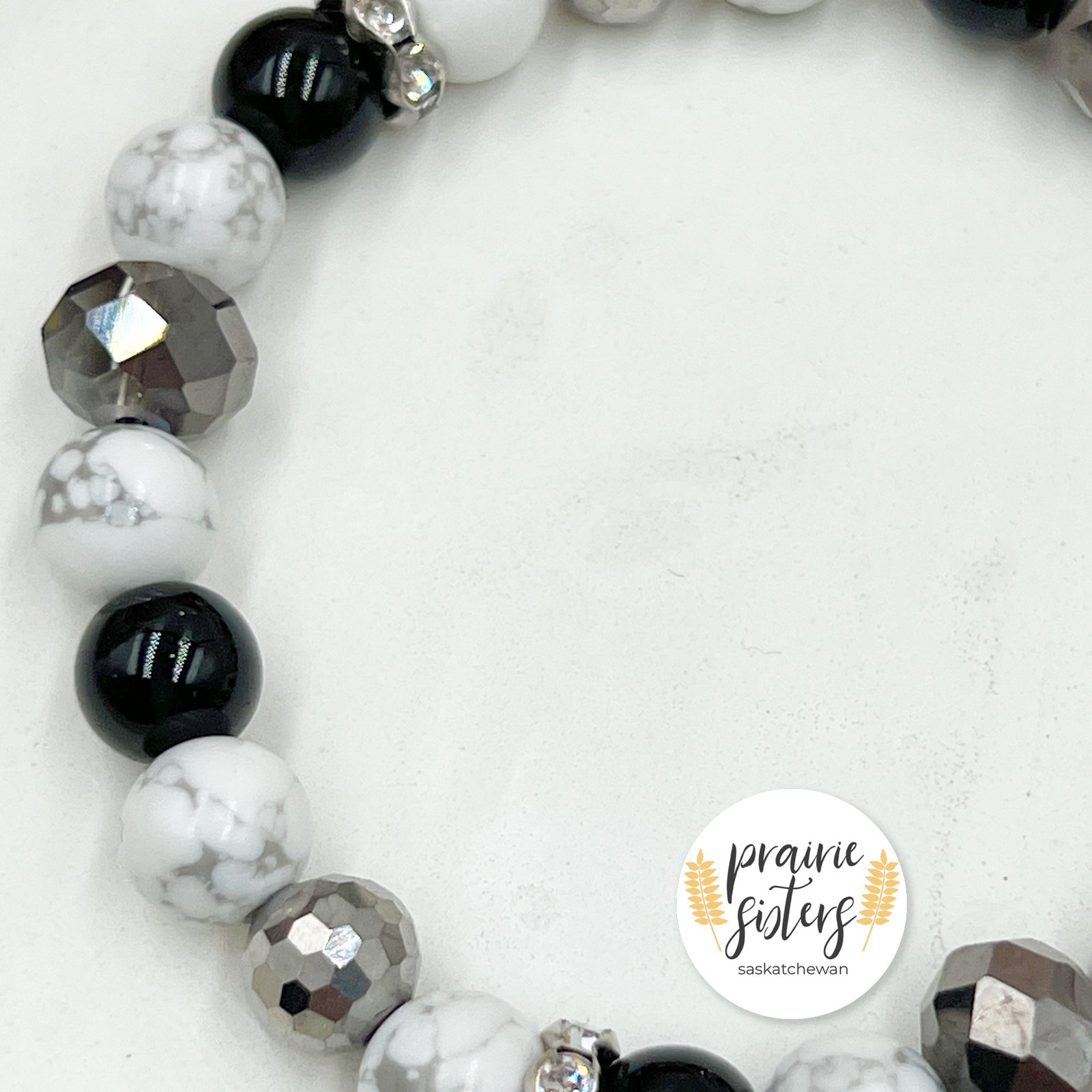 White Howlite Gemstone Bracelet - Image 2