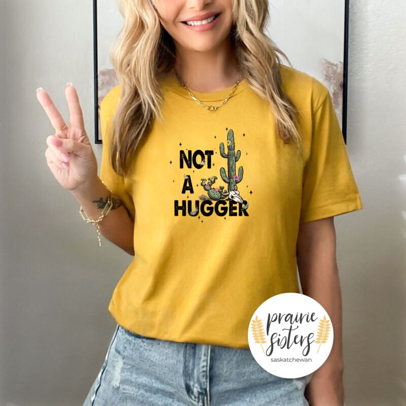 Not A Hugger Unisex Yellow T-shirt