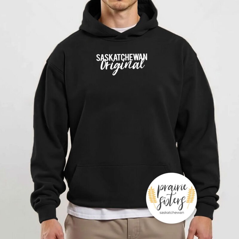 Saskatchewan Original Unisex Black Hoodie WHT
