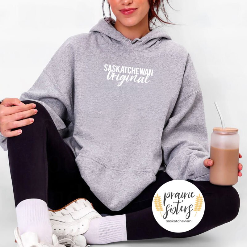 Saskatchewan Original Unisex Grey Hoodie WHT